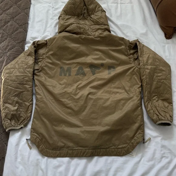 MAAP x The Arrivals Alt Road Jacket - Sand Gold, Hooded Packable Quilted, Side - Picture 9 of 15